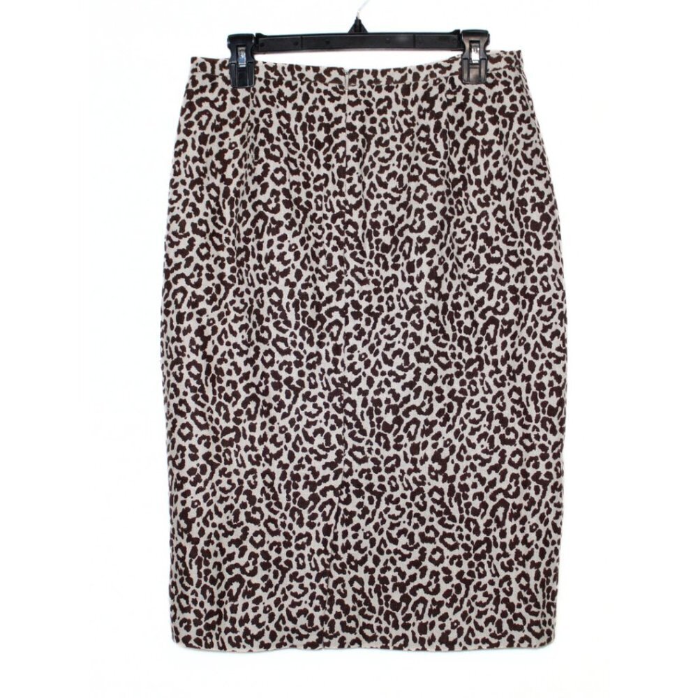 J.Crew womens pencil skirt size 6 animal print knee length linen blend career - Picture 10 of 10